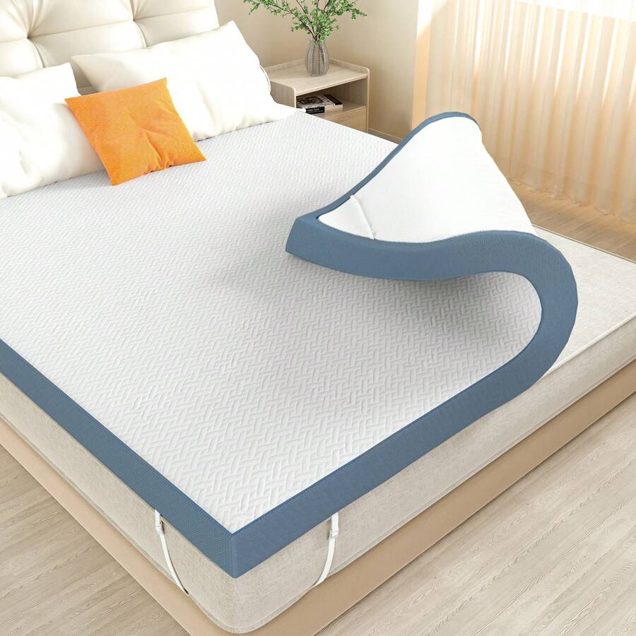 Nalupatio 4 Inch Mattress Topper White Memory Foam Mattress Topper Extra Firm Back Pain Relief Enhanced Cooling Pad For Back Pain, High Support - trắng - Xem 1