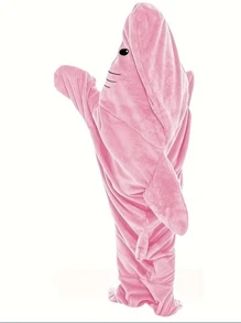 Capucha con manta con diseño de tiburón,Sudadera Con Capucha Tipo Manta Con Estampado De Tiburón,Ultra Suave Y Cálida De Franela,Cosplay Mujer,Disfraz Navideño - Rosa - Ver 5