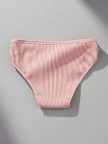 4pcs/Set Women's Comfortable Low Waist Contrast Lace Ribbed Panties - Multicolor - View 6