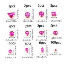 1 包 130 颗混合形状缝纫玻璃水钻,带金属爪,适用于珠宝、衣服、服装、鞋子、连衣裙、服饰(银色底座) - 彩色 - 查看 5