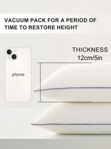 1 chiếc gối, bộ đồ giường, gối ngủ màu trơn, gối ngủ tiêu chuẩn, chất lượng khách sạn, được làm từ chất liệu thay thế lông vũ cao cấp mềm mại, phù hợp cho người nằm ngửa, nằm sấp hoặc nằm nghiêng, ruột gối làm từ sợi polyester có độ đàn hồi cao, mềm mại và thoải mái, vỏ gối hoàn toàn bằng sợi polyester, giúp tăng cường giấc ngủ sâu. - trắng - Xem 4