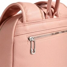 Modinha University Women's Medium Backpack With Pompom Key Chain - 咖啡棕 - 查看 4