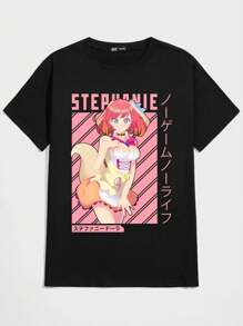 Kit 2 Unisex Couple T-Shirts 100% Cotton Streetwear New Release - Fast Shipping - 黑色 - 查看 2