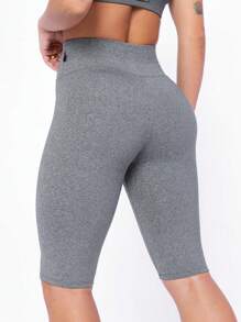 Women's Basic Fitness Cycling Shorts In Suplex Polyester - 灰色 - 查看 1