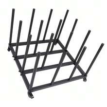 Movable Vinyl Storage Cart Steel Tube Multipurpose Stable Vinyl Roll Holder Storage Rack - Black - View 8