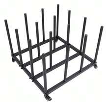 Movable Vinyl Storage Cart Steel Tube Multipurpose Stable Vinyl Roll Holder Storage Rack - Black - View 7