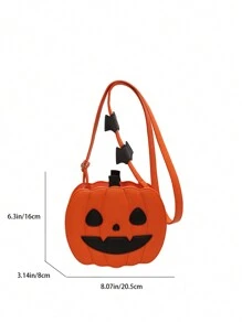 Sac à l'épaule et mode pour Halloween, sac à bandoulière à tête de citrouille de dessin animé mignon et de grande capacité, sac à main texturé parfait pour les fêtes d'Halloween, la mode gothique et les costumes