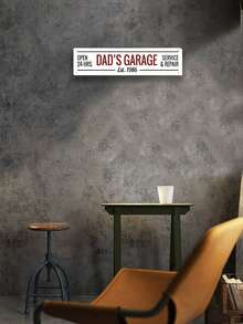 1 tấm trang trí tường bằng kim loại, biển hiệu nhà để xe của bố, mở cửa 24 giờ, 4x16 inch (10x40cm) - Nhiều màu - Xem 7