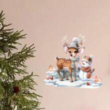 Christmas Window Glass Decorative Stickers, Cross-Border Santa Claus, Reindeer & Snowman Wall Decals - Multicolor - View 5