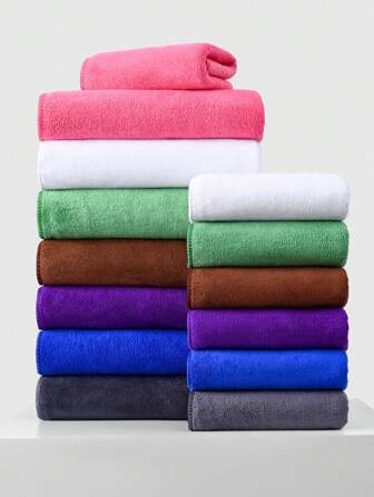 1pc Bath Towel In Multiple Colors, Minimalistic Solid Color, Made Of Polyester Fiber, 70*140cm Or Kitchen/Face/Hand Towel 34*75cm, Absorbent Quick-Dry Soft Fabric, Suitable For Bathroom, Hotel, Gym, Travel, Party, Holiday Gift, Beauty Salon, Beach, Unisex,School,Back To School,Travel,Travel Essentials,Home Essentials,Towel,Skin Care