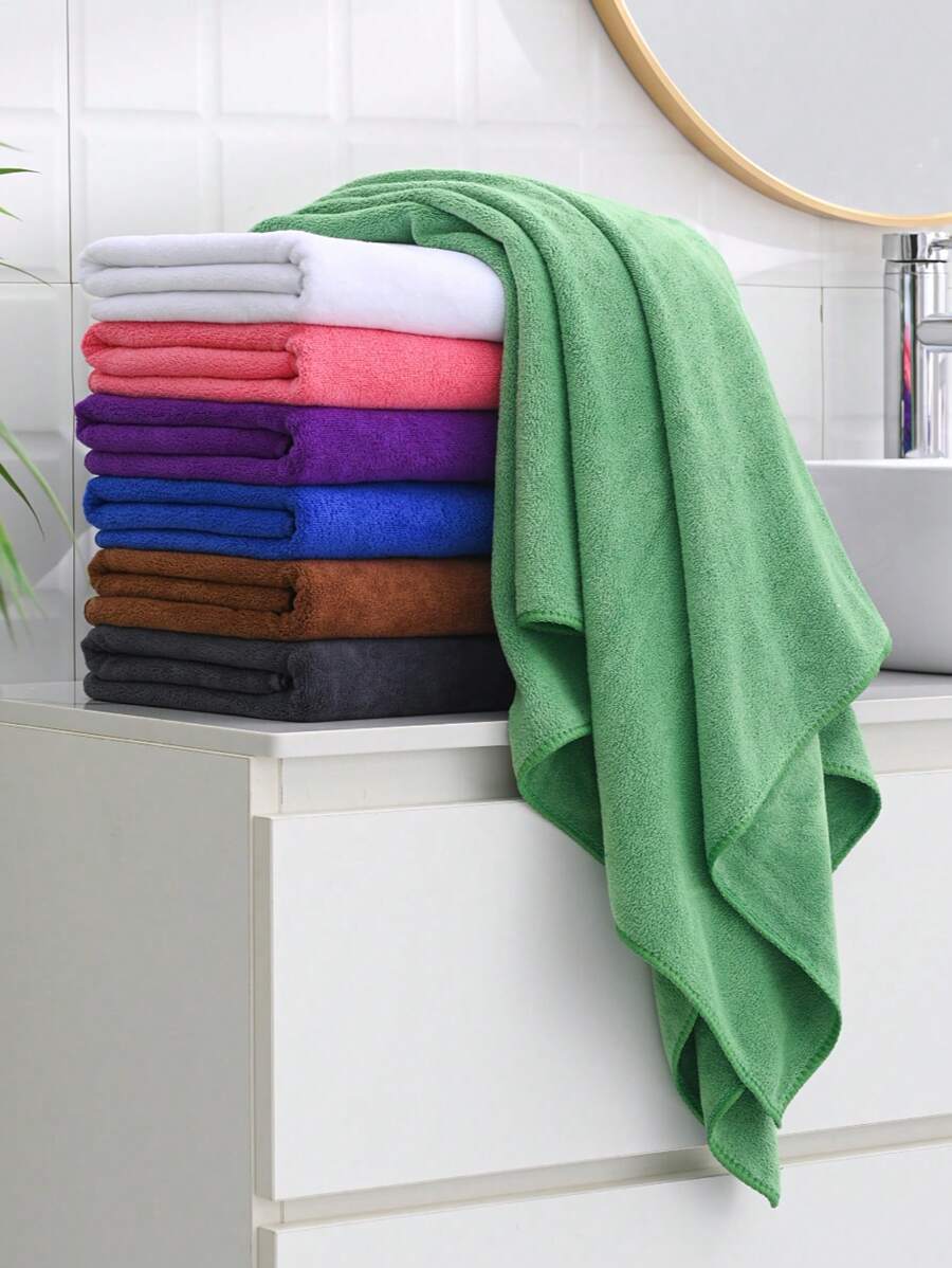 1 Peça, Toalha Média ou Toalha Pequena ou Lenço, Feito de Fibra de Poliéster. Absorvente, Secagem Rápida, Macio, Adequado para Homens e Mulheres o Ano Todo, Aplicável para Banheiro, Cozinha, Viagem, Presentes de Feriado, Hotel, Salão de Beleza e Barbearia. - Multicolorido - Visão 1