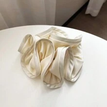 1pc/3pcs Elegant Satin Large Scrunchies With Ruffle Trim, Soft & Stretchy Hair Ties For Bun, Ponytail, Everyday Usescrunchy Hair Ties, Casual