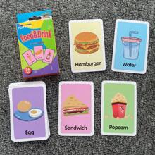 Tarjetas cognitivas para vocabulario en inglés en educación infantil temprana para bebés y niños pequeños, tarjetas flash de palabras de uso frecuente para suministros de kindergarten y juegos de homeschool para niños de preescolar, tarjetas de vocabulario de aprendizaje interesante y cognitivo para formas geométricas, animales, frutas, colores, tiempo, verduras, alimentos y bebidas, y partes del Body, regale a los niños un regalo de aprendizaje interesante, útiles escolares, regalos de Halloween y Navidad para estudiantes, escuela y niños - Multicolor - Ver 9