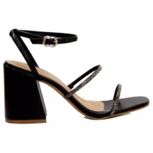 Women's Sandals, Thick Heel, Medium, Comfortable, Strappy, Casual - màu đen - Xem 2