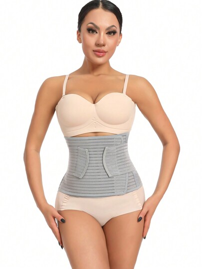 Premium Bamboo Charcoal Fiber Waist Trainer, Breathable Tummy Control Band, Adjustable Reinforced Waist Cincher, Waist Trimmer For Men & Women, Free/Plus Size