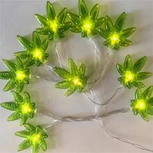 1PC 1.5M10LED/3M20LED Green Clover Battery Box String Light, Designed With Clover Leaves, Powered By AA Batteries (Excluding Batteries), Suitable For Bedroom, Living Room, Garden, Courtyard, Party, Balcony, Bar Decoration