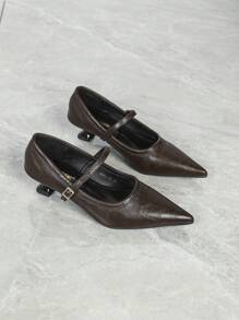 Women's Pointed Toe Low Heels Elegant Slip-On Sandals, Daily Wear
