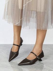 Women's Pointed Toe Low Heels Elegant Slip-On Sandals, Daily Wear