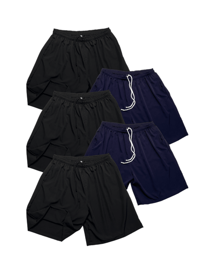 KIT 2, 3, 4, 5 Shorts Bermudas Plus Size Tactel com Elastano Liso Masculino Homem