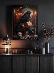 2 件无框帆布海报，复古动漫鸟类艺术，黑乌鸦，蜡烛古典艺术油画海报，卧室、客厅、餐厅、酒店、书房、走廊、办公室、咖啡厅、宿舍、墙壁艺术、墙壁装饰、家居装饰、房间装饰帆布画的理想礼物 - 彩色 - 查看 10