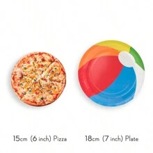 Beach Volleyball & Pool Theme Disposable Tableware Set, Includes 7/9 Inch Beach Volleyball Paper Plates, Beach Volleyball Party Decorations Suitable For Birthday Party, Picnic, Pool, Volleyball Party,Christmas - Multicolor - View 3