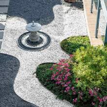 Froadp Froadp Borde de césped de plástico flexible de 10 m, límite de macizo de flores de plástico PP, borde de jardín con 30 estacas de fijación, 5 cm de altura para jardín