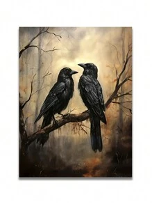1 Pc, Tranh in Canvas, Con quạ đen trên cây chết "Bức tranh tường nghệ thuật Canvas, Áp phích nghệ thuật trang trí Halloween cổ điển, Đồ trang trí phòng, Áp phích nghệ thuật treo tường không có khung, Trang trí nền ghế sofa phòng khách, Trang trí hành lang tiền sảnh, Trang trí nhà cửa, Trang trí phòng ngủ, Trang trí phòng tắm, Trang trí phòng, Trang trí văn phòng, Trang trí trường học, Quà tặng nghệ thuật, Bao bì an toàn bằng ống cứng PVC - Nhiều màu - Xem 10