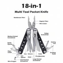 RUSH DEER Multi-Tool 18-In-1 Essential Survival Tools And Multitools Plier- Gift For Men-Versatile Camping Tool Kit-Ultimate Versatile Toolkit For DIY, Outdoor - 黑色 - 查看 2
