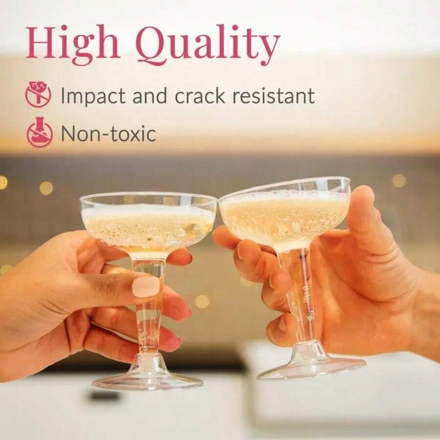10pcs 4oz Transparent Cocktail Glasses, Stackable Plastic Wine Glasses