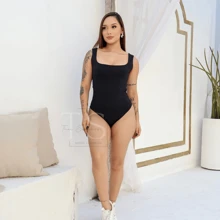 Women Bodysuits - BLACK NUDE WHITE - View 3