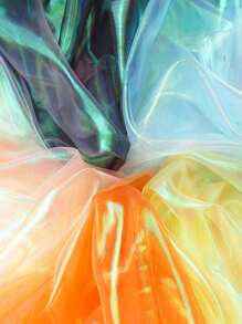 1 件彩虹色欧根纱面料，婚礼摄影背景，服装派对 DIY 材料 - 彩色 - 查看 9