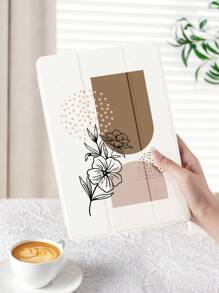 1 件印刷块图案兼容平板电脑保护套，适用于 iPad 10.2 英寸、iPad Pro 2021/2020、iPad 第 9/10 代、Galaxy Tab A8 10.5 英寸 2022、Matepad 10.4/Tab、平板电脑，带笔架和自动睡眠/唤醒功能 - 彩色 - 查看 2