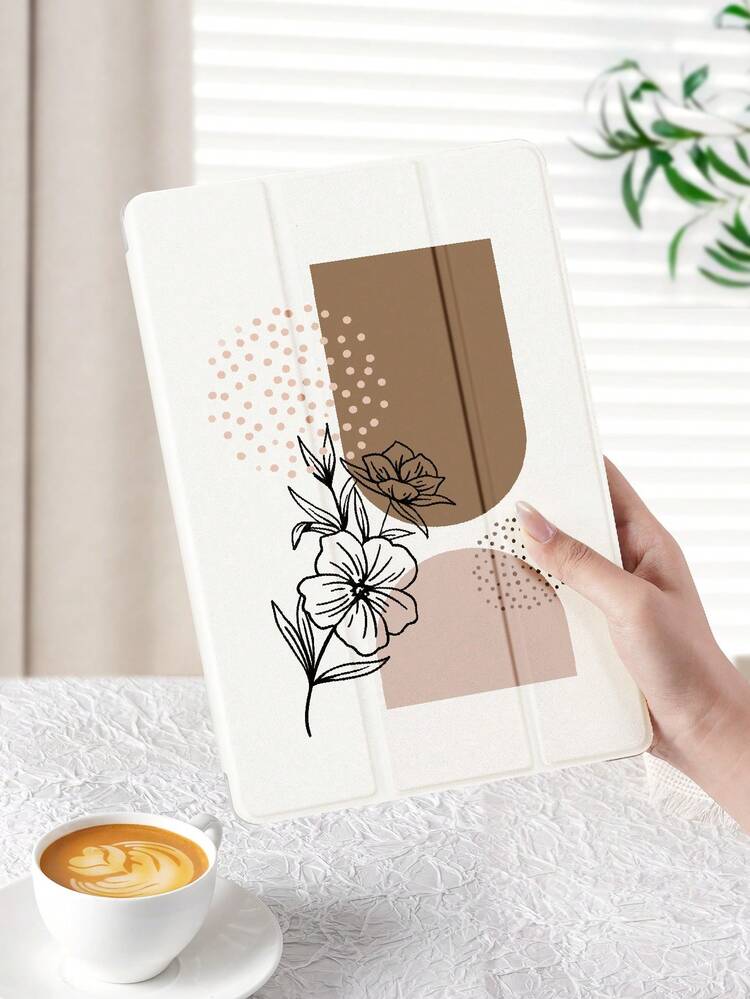 1 件印刷块图案兼容平板电脑保护套，适用于 iPad 10.2 英寸、iPad Pro 2021/2020、iPad 第 9/10 代、Galaxy Tab A8 10.5 英寸 2022、Matepad 10.4/Tab、平板电脑，带笔架和自动睡眠/唤醒功能 - 彩色 - 查看 2