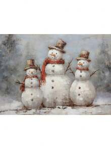 1 szt. Vintage Christmas Santa Portret Choinka Jeleń Zima Bałwan Sztuka Plakaty Płótno Malowanie Wydruki Ścienne Zdjęcia Wystrój Domu Bez Ramki, Dekoracje Świąteczne, Prezent Świąteczny