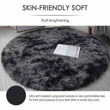 Sour Lemon Super Soft Round Fluffy Rug, Non-Slip Washable Round Rug, Cute Shaggy Round Rugs Living Room, Round Rug Bedroom, Are Rug Round, Small Carpet, Best For Bedroom, Home Decor, Room Decor, Accent - White - View 2