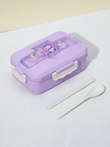 1 件装带隔间的加厚便携式多功能便当盒，具有防漏和保温功能，可爱卡通风格，可微波炉加热，适合学生、厨房、圣诞礼物 - 紫色 - 查看 10