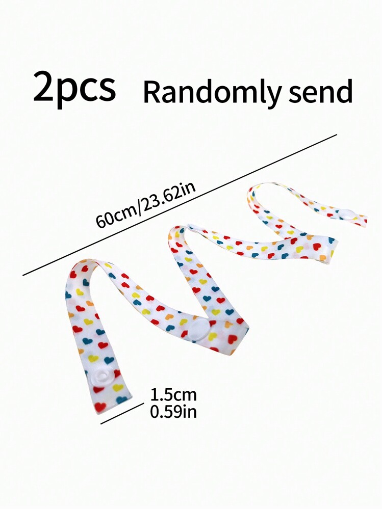 2pcs Random Color Anti-Lost Strap, 60cm Portable Baby Stroller Milk Bottle Pacifier Holder Clip - Multicolor - View 5