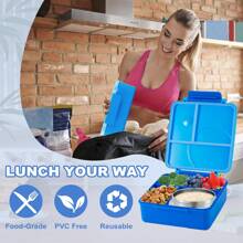 Christmas Bento Box With 8oz Soup , Leak-Proof Lunch Box, 4-Compartment Design, Insulated For Hot & Cold, Suitable For School, Travel, Home Decor, New Year Gift - Multicolor - View 7