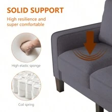 Modern Living Room Furniture Sofa In Dark Grey Fabric - Xám - Xem 11