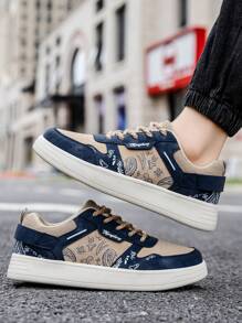 男士休闲街头滑板鞋，轻便舒适弹性步行跑步运动鞋