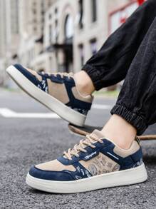 男士休闲街头滑板鞋，轻便舒适弹性步行跑步运动鞋