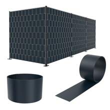 Froadp 10x Rigid PVC Privacy Screen Strips, 2.5m X 19cm Protective Film, Opaque Roll, Privacy Screen For Double Wire Fence, Wind Protection - Dark Grey - View 1