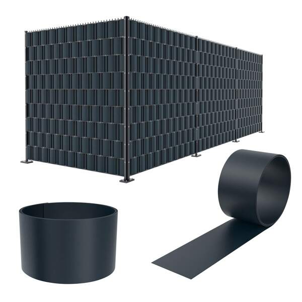  Froadp 10x Rigid PVC Privacy Screen Strips, 2.5m X 19cm Protective Film, Opaque Roll, Privacy Screen For Double Wire Fence, Wind Protection