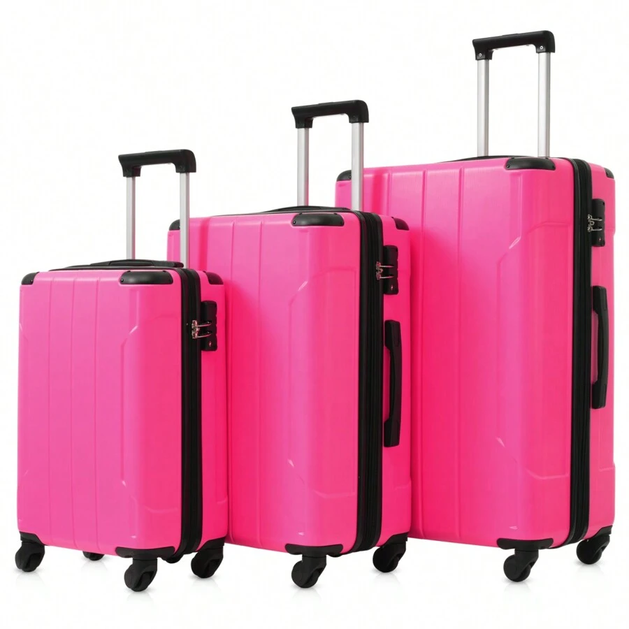 Hardshell Luggage Sets 3 Pcs Spinner Suitcase With TSA Lock Lightweight 20''24''28''