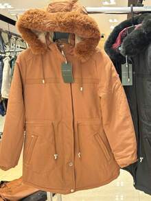 Women's Winter Fashion Wool Parka Coat - Màu xanh lam - Xem 2