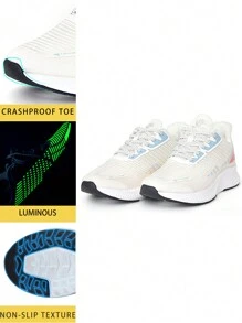 TECTOP Scarpe da running da donna sportive, traspiranti, antiscivolo, resistenti all'usura con effetto luminescente per la notte