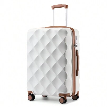 Ultralight ABS+PC Hard Case Bumpy Diamond Carry-On Suitcase With TSA Lock And 4 Spinner Wheels Available In 20" Cabin Size And 24" And 28" Check-In Sizes(1 Pc)