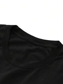 Men's T-Shirt Women's Unisex Shirt 100% Cotton Ready For Delivery Various Colors Printed Phrases - 黑色 - 查看 4