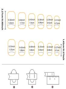 24片中长方形粉白条纹可佩戴美甲贴片，甜美欧式风格人造指甲，适合女性日常佩戴，美甲用品 - 彩色 - 查看 6