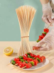 100pcs (±5) Disposable Bamboo Skewers, BBQ Grilling Sticks, Fried Chicken Skewers, Lamb Kebab Skewers, Suitable For Summer Outdoor BBQ, Hotpot, Camping, Party, DIY Craft, Fruit Skewers, Camping Accessories